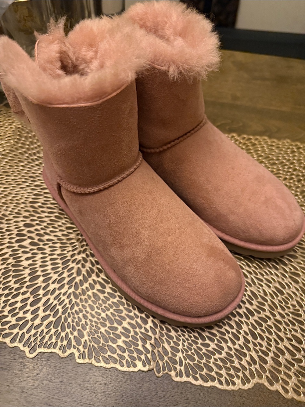 Ugg Plush Lined Women’s Short Winter Boots - Pink